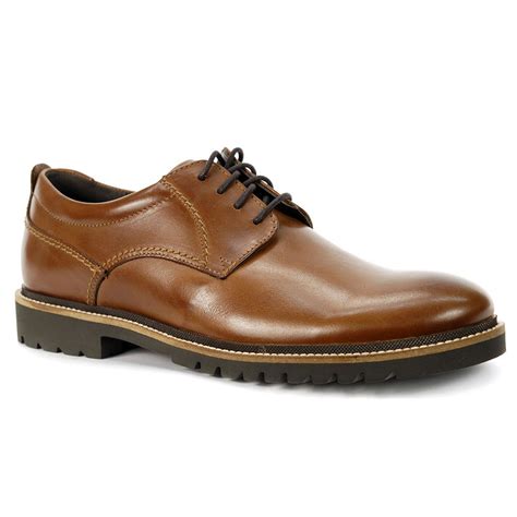 Rockport Mens Marshall Plain Toe Oxford Dark Brownleather Shoe H80119