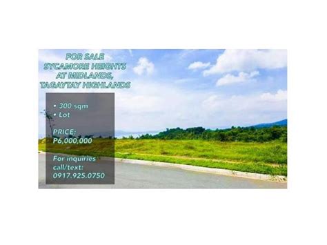 For Sale Lot In Sycamore Heights At Midlands Tagaytay Highlands