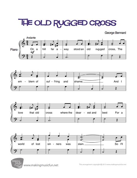Old Rugged Cross Hymn Piano Chords Music Chord Theory Guitar