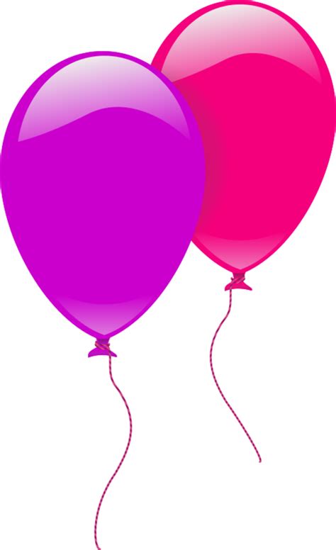 Party Balloons Two Pink And Purple Balloons Clipart Png Download