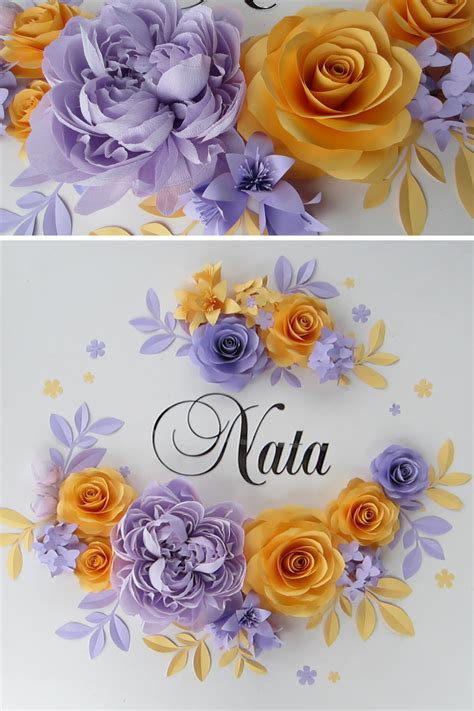 Check spelling or type a new query. Baby Name Sign, Giant Paper Flowers Wall Decor in Lavender ...