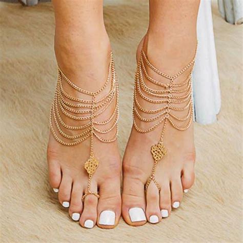 bijoux dorés type sandales nu pieds cherish barefoot sandals gold