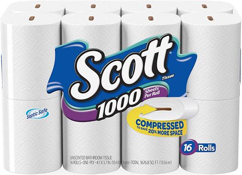 Scott Compressed Toilet Paper 32 Rolls 1000 Sheets Per Roll Amazon