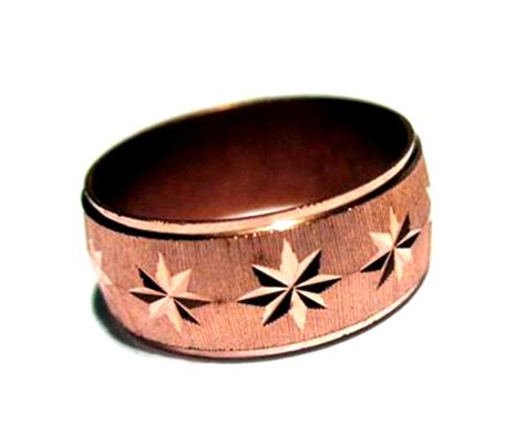 Pure Copper Ring Made In Usa Sparkly Sun Rays Design Band Arthritis Or