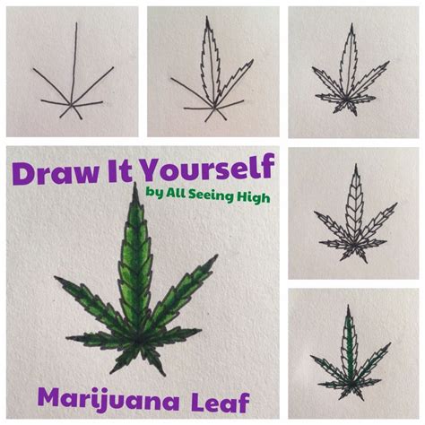 √ Simple Weed Leaf Drawing