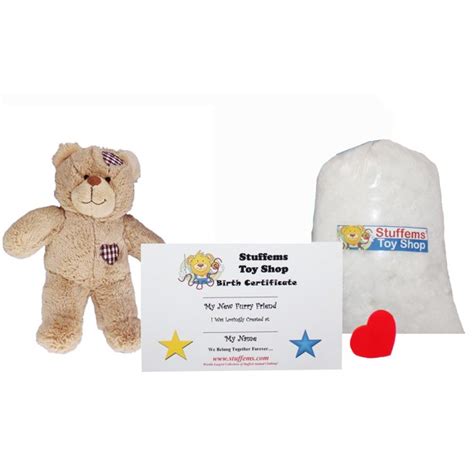 Make Your Own Stuffed Animal Mini 8 Inch Brown Patch Heart Bear Kit