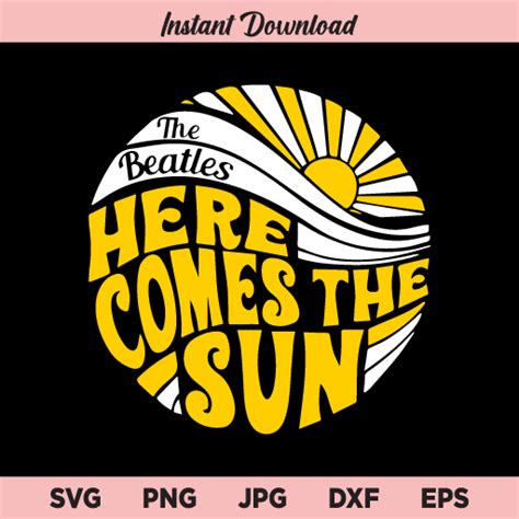 Eps Digital Download Png Dxf Here Comes The Sun Svg Drawing