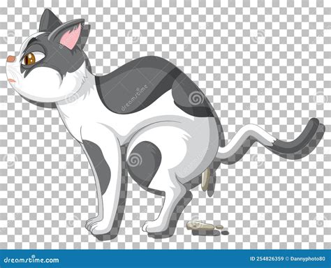 Cartoon Cat Pooping Vector Illustration 144860976