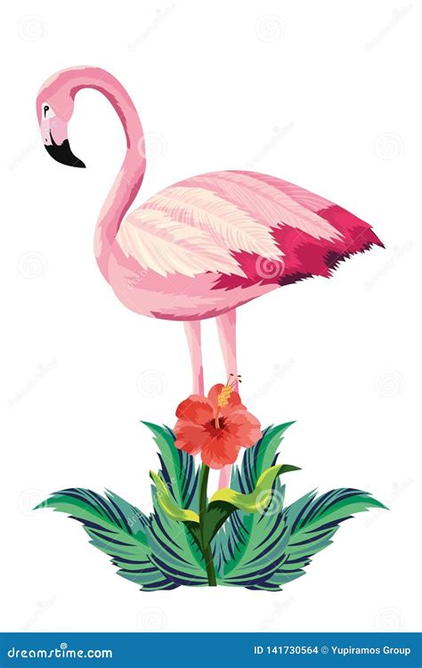 Tropical Flamingo Cartoon Stock Vector Illustration Of Print 141730564