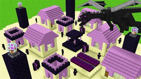 Enderman Build A Village In Minecraft Youtube