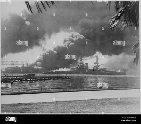 Naval Photograph Documenting The Japanese Attack On Pearl Harbor