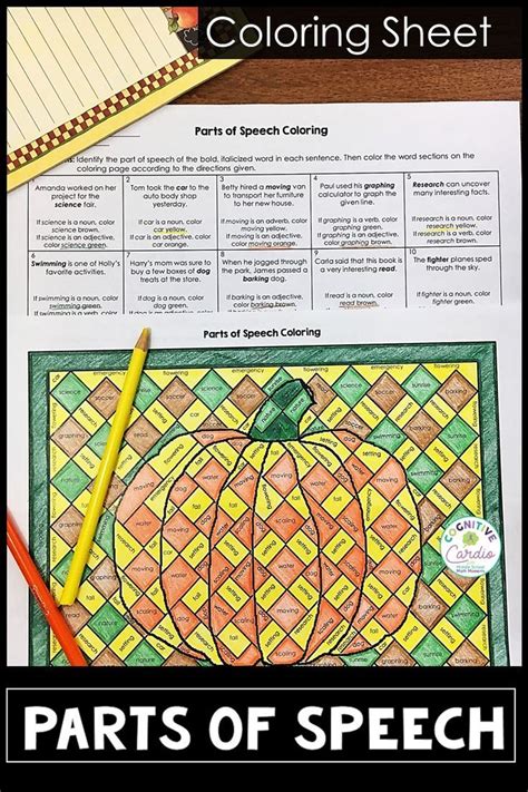Fall Coloring Page Parts Of Speech Coloring Parts Of Speech