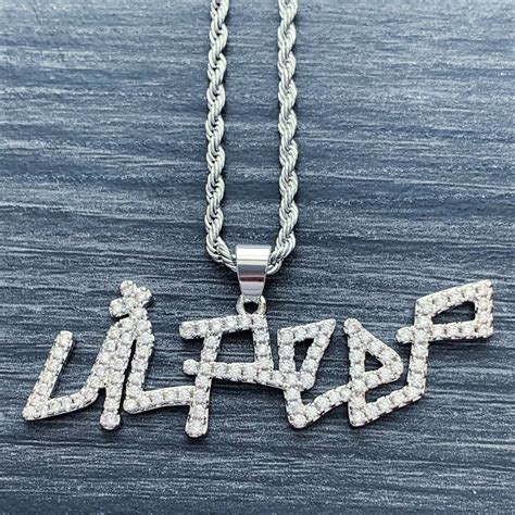 Iced Out Lil Peep Necklace Large Cubic Zirconia Pendant With Etsy