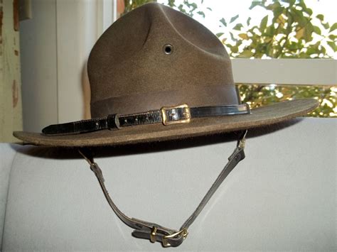 Vintage Park Ranger Hat With Leather Chin Strap Etsy Park Ranger