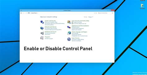 How To Enable Or Disable Control Panel In Windows 10