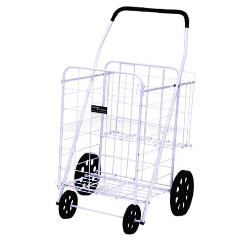 Easy Wheels Jumbo Plus Shopping Cart In White 012wh The Home Depot