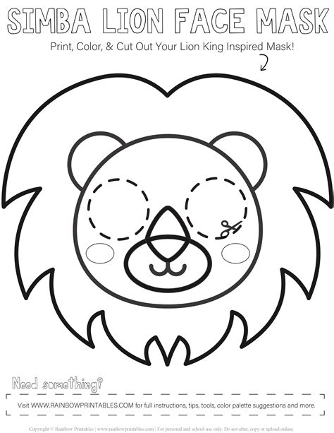 Lion Mask Coloring Pages Coloring Home