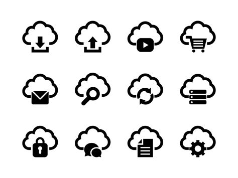Cloud Computing Icon Set Glyph Uplabs