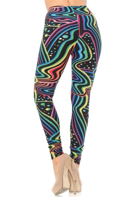 Buttery Soft Rainbow Bash Extra Plus Size Leggings 3x 5x World Of