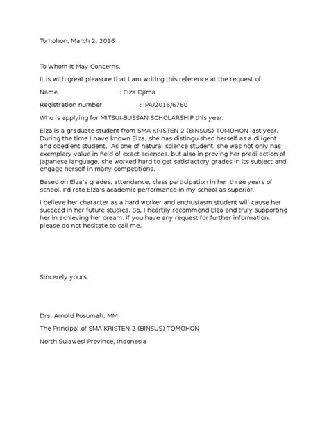 Surat rekomendasi adalah suatu surat yang dibuat oleh pimpinan yang berisi tentang keterangan untuk mengutus seseorang baik untuk keperluan tertentu maupun permintaan. Contoh surat rekomendasi beasiswa luar negeri