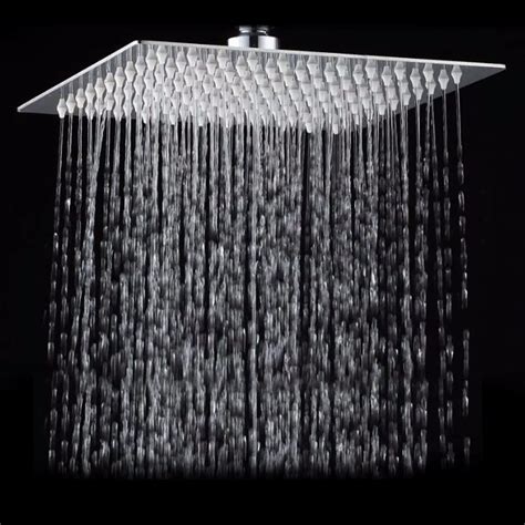 square bathroom stainless steel rain shower head rainfall 12 inch bath shower chrome top sprayer