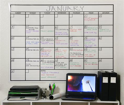 Officeaid Laminated Jumbo Dry Erase Wall Calendar 36 Inch By 48 Inch