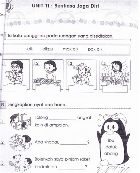 Kssr Bahasa Malaysia Tahun 1 Unit 11 Latihan Pengukuhan 1