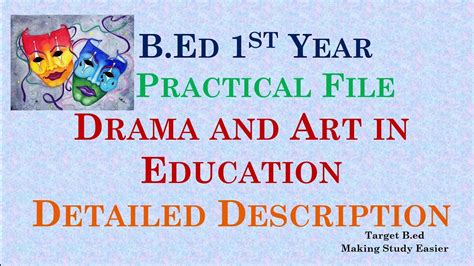 Drama And Art In Education Bed 1st Year Practical File Youtube
