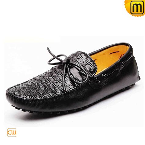 Black Leather Driving Moccasins For Men Cw740002