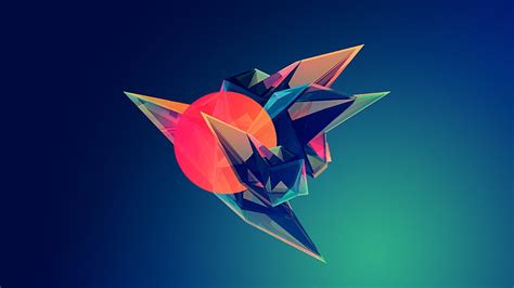 Hd Wallpaper Abstract Artwork Facets Geometry Justin Maller Multi