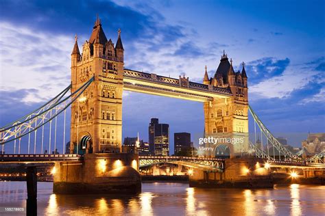 London Uk Tower Bridge At River Thames Sunset Twilight Scene High Res