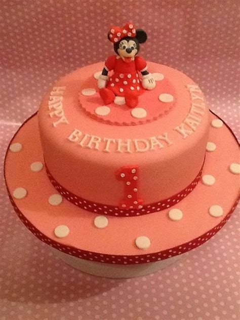 Minnie Mouse First Birthday Cake Cake By K Cakes Cakesdecor