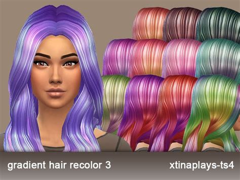 The Sims Resource Gradient Hair Recolor 3