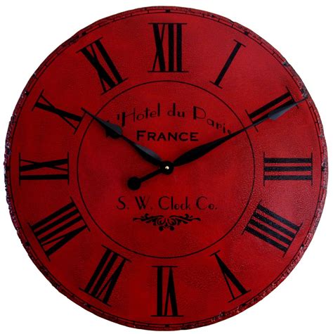 Ohhh Love The Red Large Red Wall Clock Oversized Wall Clock Red
