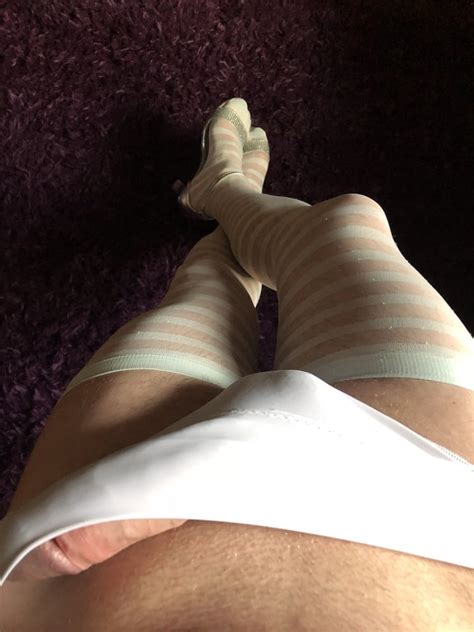 Cock Bulge In White Panties Stockings And Heels 15 Pics