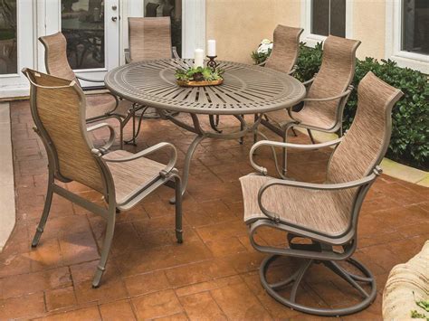 Tropitone Torino Sling Aluminum Dining Set Outdoor Furniture Sets