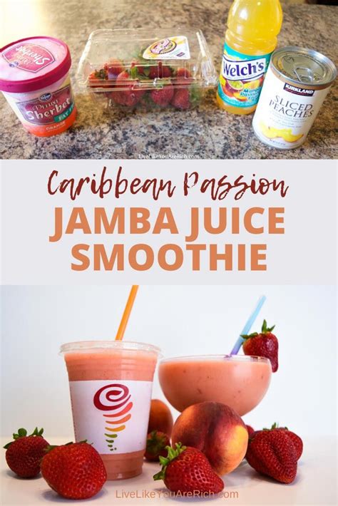 Jamba Juice Caribbean Passion Smoothie Copycat Recipe Recipe Jamba