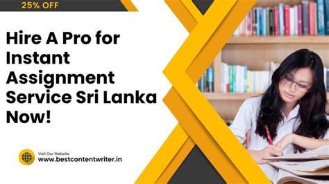 Get Expert Assignment Help In Sri Lanka Avail 25 Discount