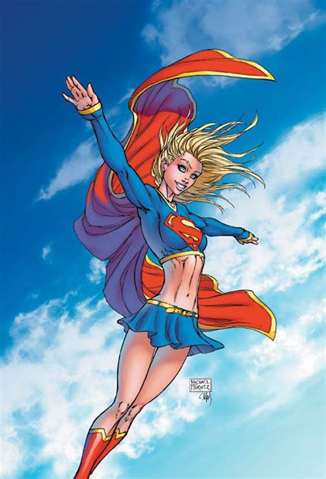 Supergirl By Comic Artist Michael Turner Rip Comics Illustration Drawing Michael