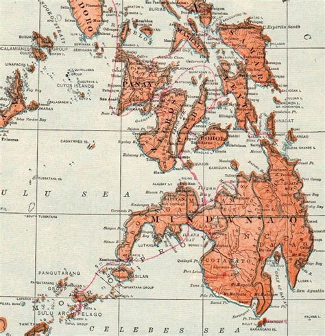 1917 Antique Philippines Map Vintage Map Of The Philippine Etsy V