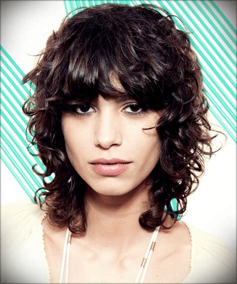 Perfect Curly Hair Styles With Bangs With Simple Style Stunning And