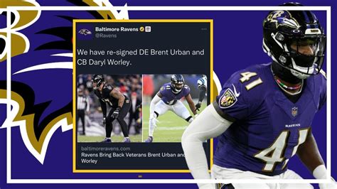Ravens Sign Daryl Worley And Brent Urban Youtube
