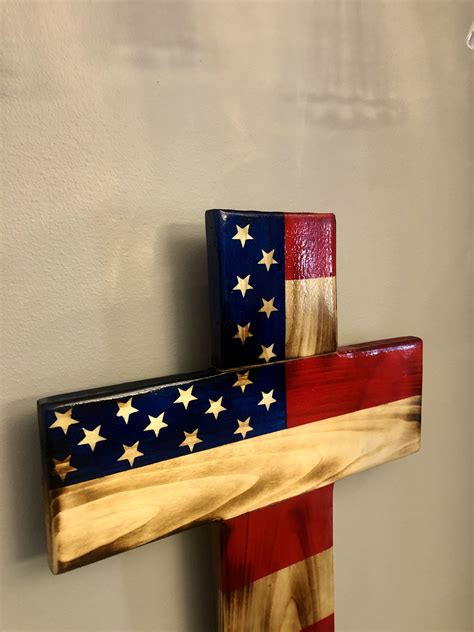 Wooden American Flag Cross Wall Art Cross Wall Art Wooden American