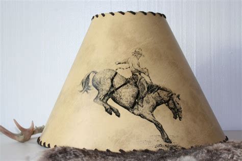 Western Rodeo Cowboy Bronc Rider Lamp Shade By Plus Z Ranch Etsy