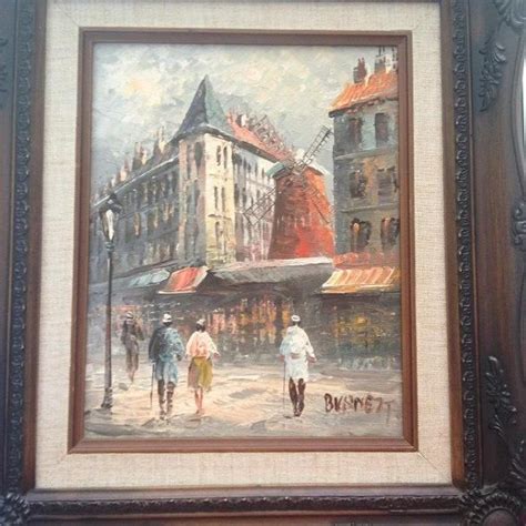 Reserved For A Paris Street Scene Painting Vintage Framed Etsy