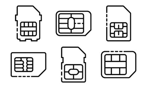 Realistic Sim Cards Icon Set With Different Types Mini Micro And Nano
