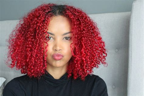Naturally Curly Bright Red Hair Red Ombre Hair Dyed Natural Hair