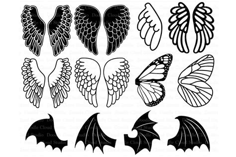 Angel Wings Svg Bat Wings Monarch Butterfly Wing Svg