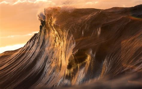 Download Wallpapers Huge Wave Ocean Sea Sunset Storm Tsunami Big