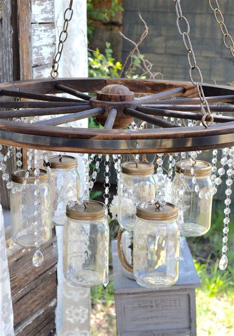 Wagon Wheel Decor Wheel Decor Mason Jar Light Fixture